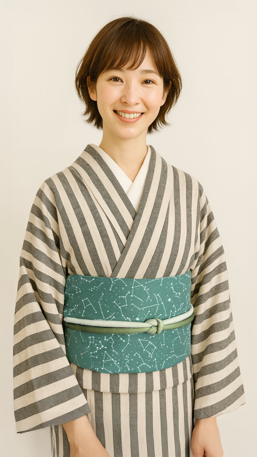 帯締め 丸ぐけ グリーン グラデーション 丸絎 緑
