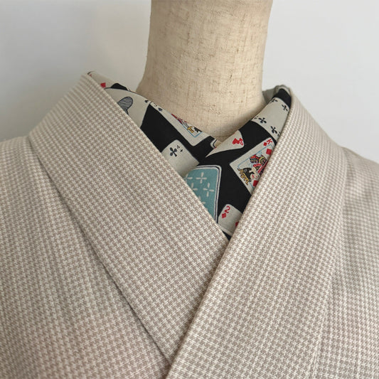 半衿 トランプ 黒 半襟 コットン 洗える カジュアル かわいい