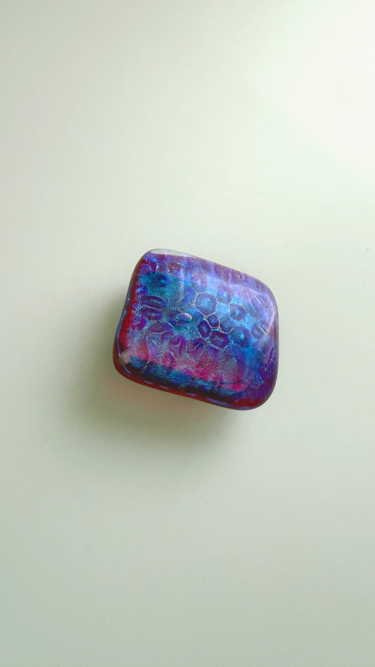 閃光舎 ガラスの帯留め 青と紫の細胞 2281