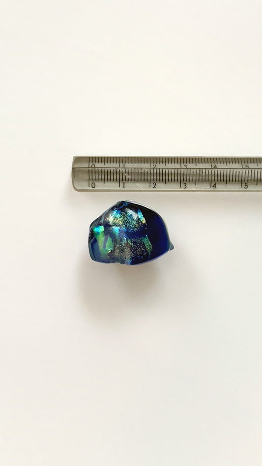 ガラスの帯留め 瑠璃色 青 水色 2396