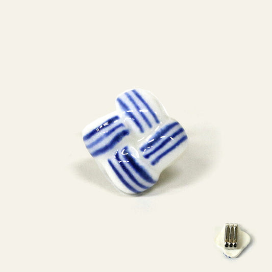 七窯社 磁器の帯留め 結び 美濃焼 2408