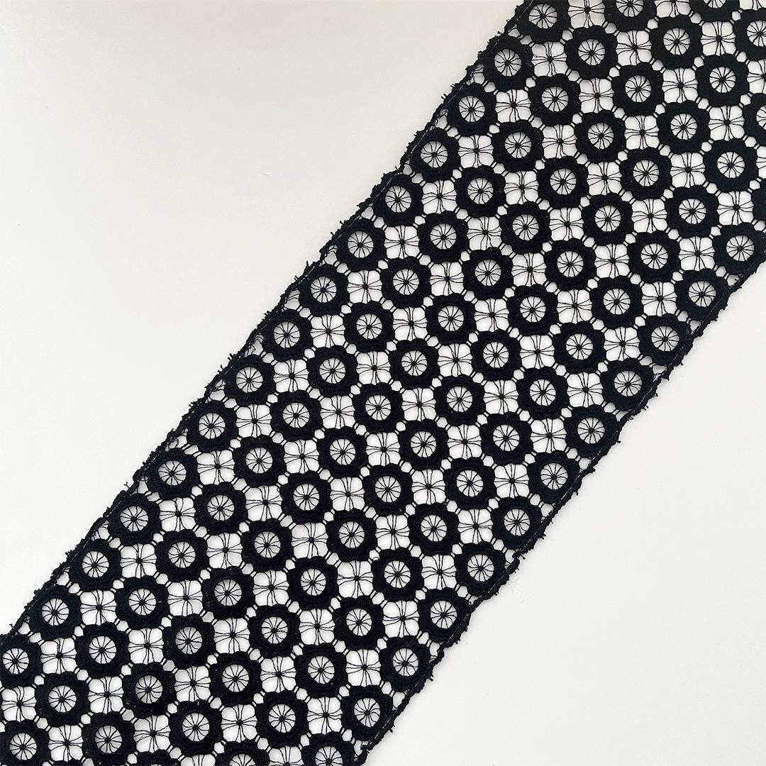 半衿 クッキーフラワー ブラックレース 黒 半襟 花 かわいい 成人式 前撮り