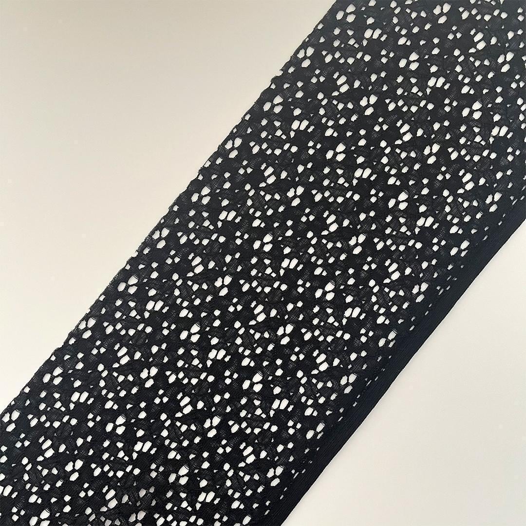 半衿 花の ブラック レース ボタニカル 半襟 黒 クラシカル モード ゴシック