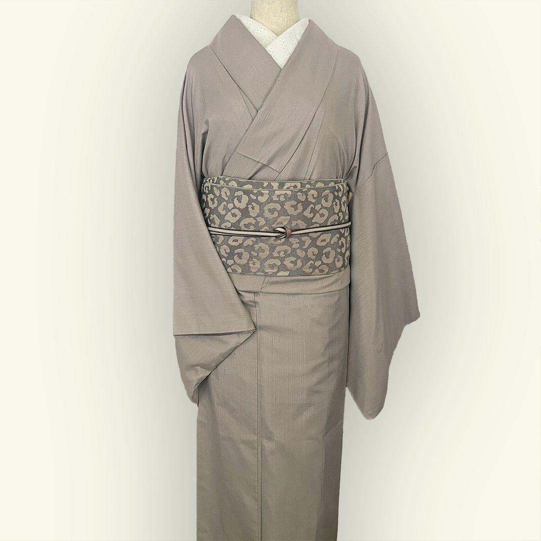 兵児帯 大人のへこ帯 ヒョウ柄 豹柄 リバーシブル レオパード グレージュ