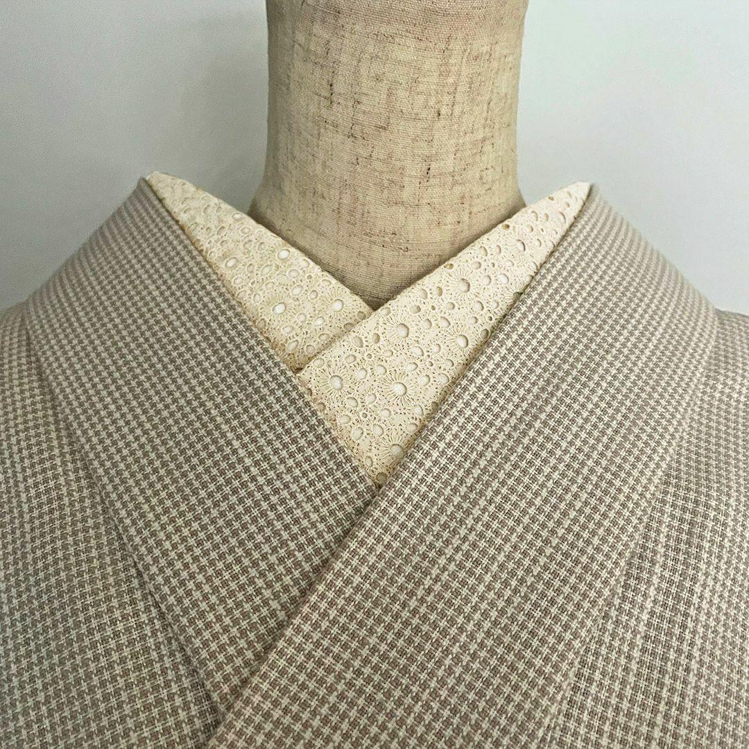 半衿 クロシェ風 コットンレース 半襟 キナリ エクリュ アイボリー 刺繍