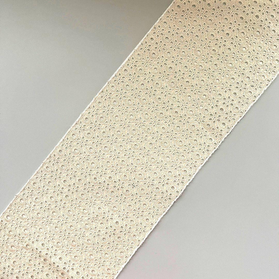 半衿 クロシェ風 コットンレース 半襟 キナリ エクリュ アイボリー 刺繍
