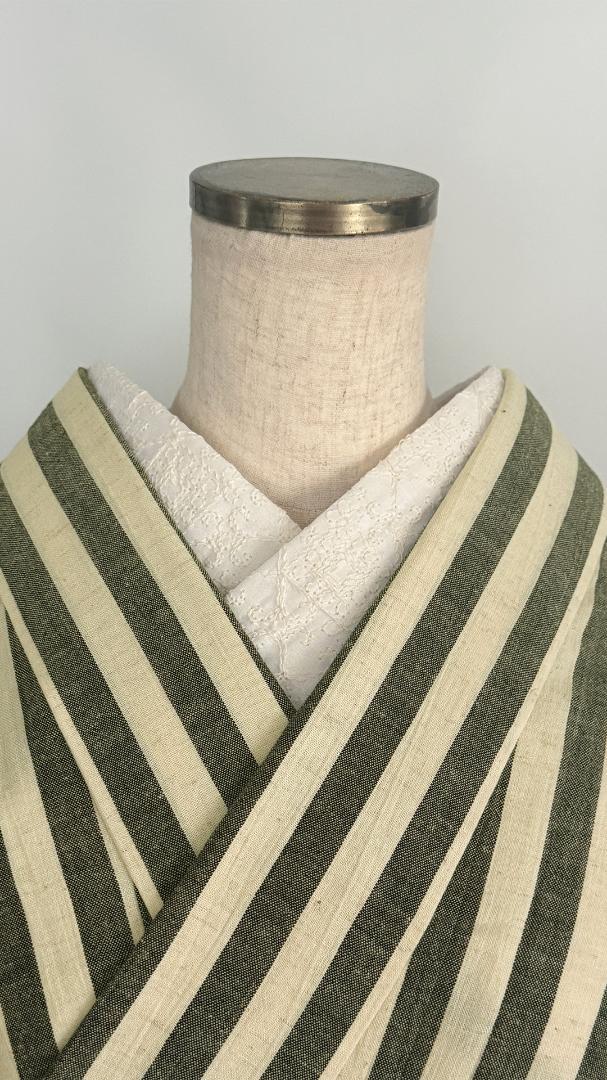 半衿 アラベスク刺繍 コットンレース オフ白 半襟 洗える エンブロイダリー
