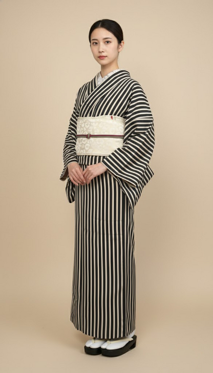 半幅帯 【サヴァンナ・ムーン】 兵児帯 大人のへこ帯 リバーシブル 白 ラメ