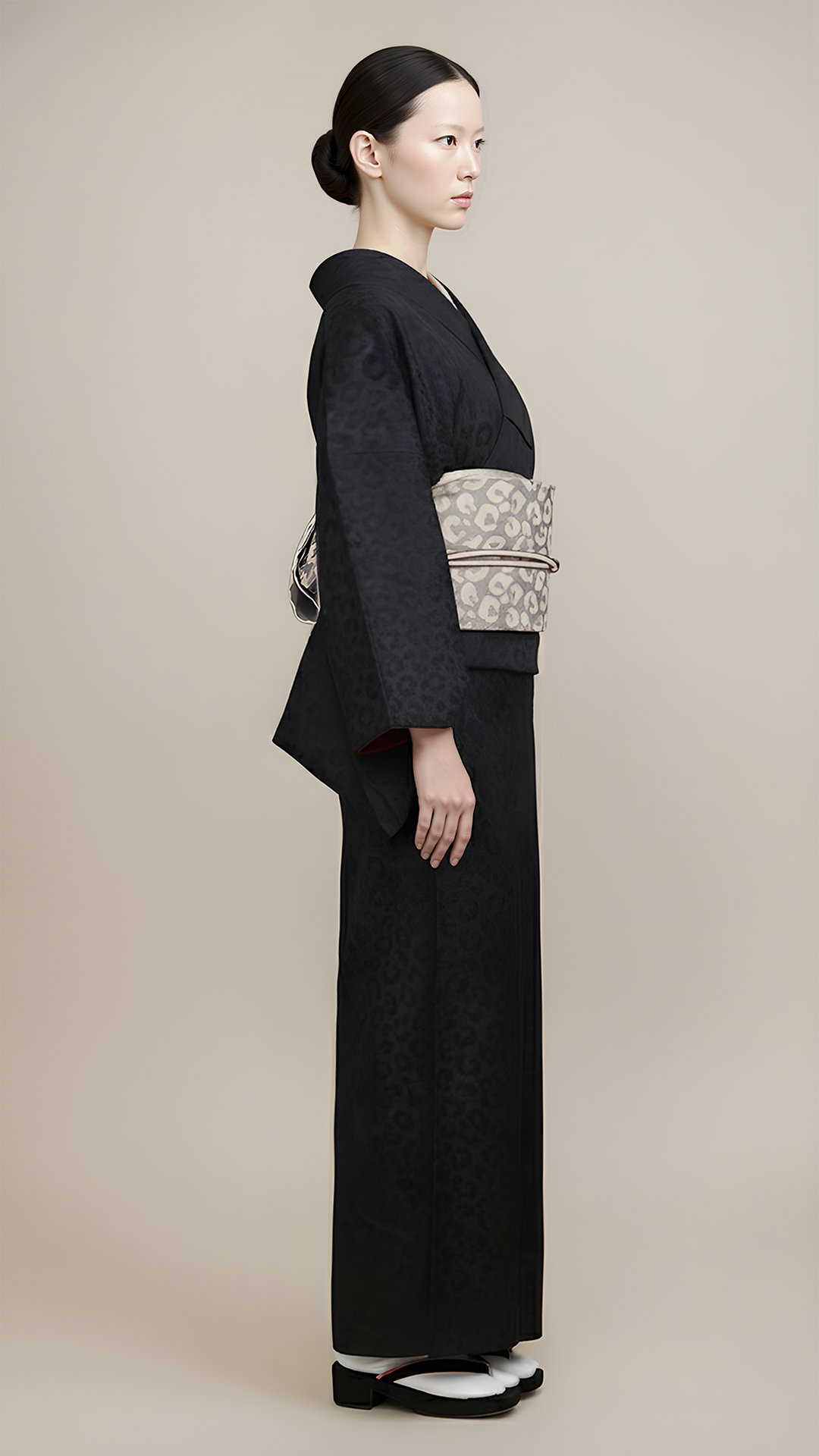 半幅帯 【サヴァンナ・ドューン】 兵児帯 大人のへこ帯 リバーシブル グレージュ ラメ グリッター