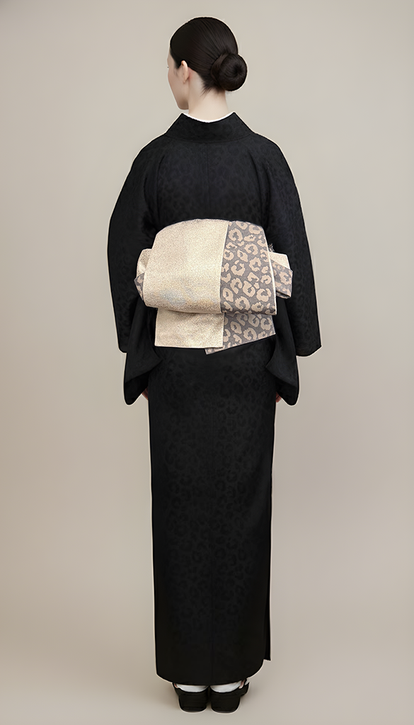 半幅帯 【サヴァンナ・ドューン】 兵児帯 大人のへこ帯 リバーシブル グレージュ ラメ グリッター