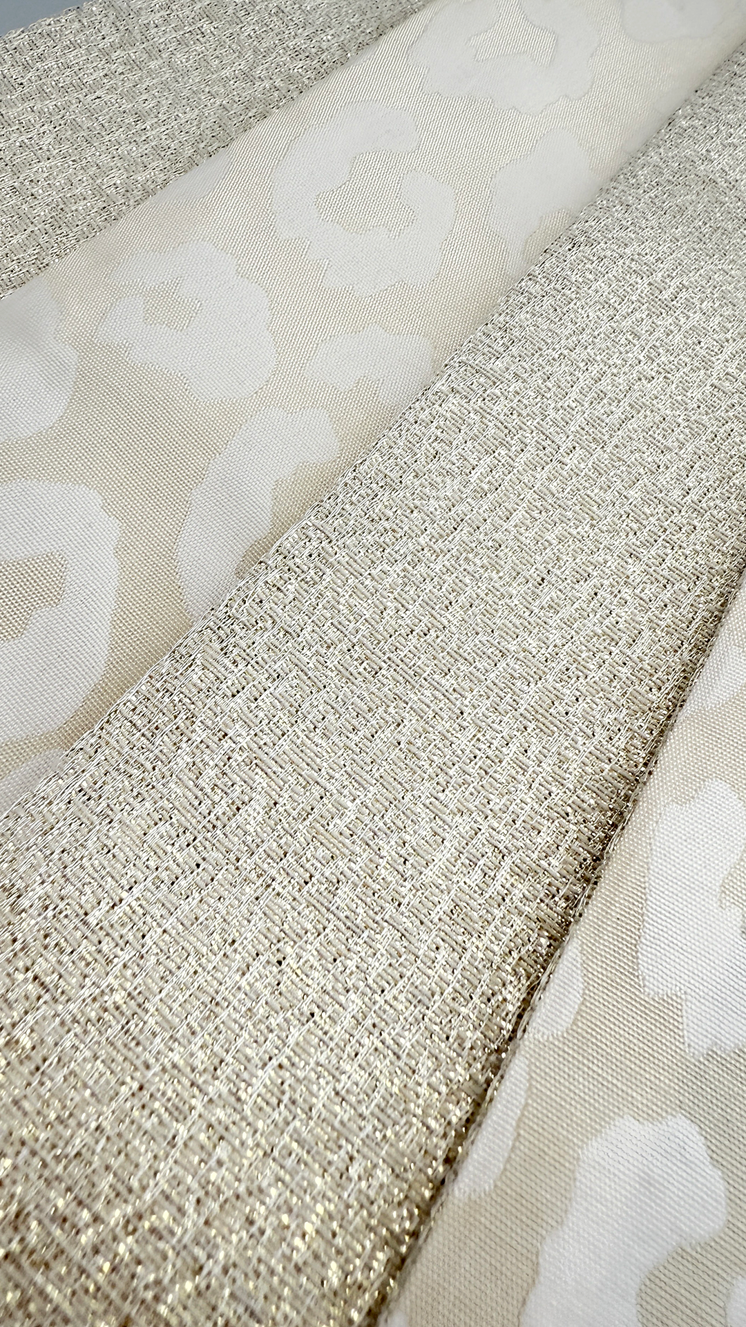 半幅帯 【サヴァンナ・ムーン】 兵児帯 大人のへこ帯 リバーシブル 白 ラメ