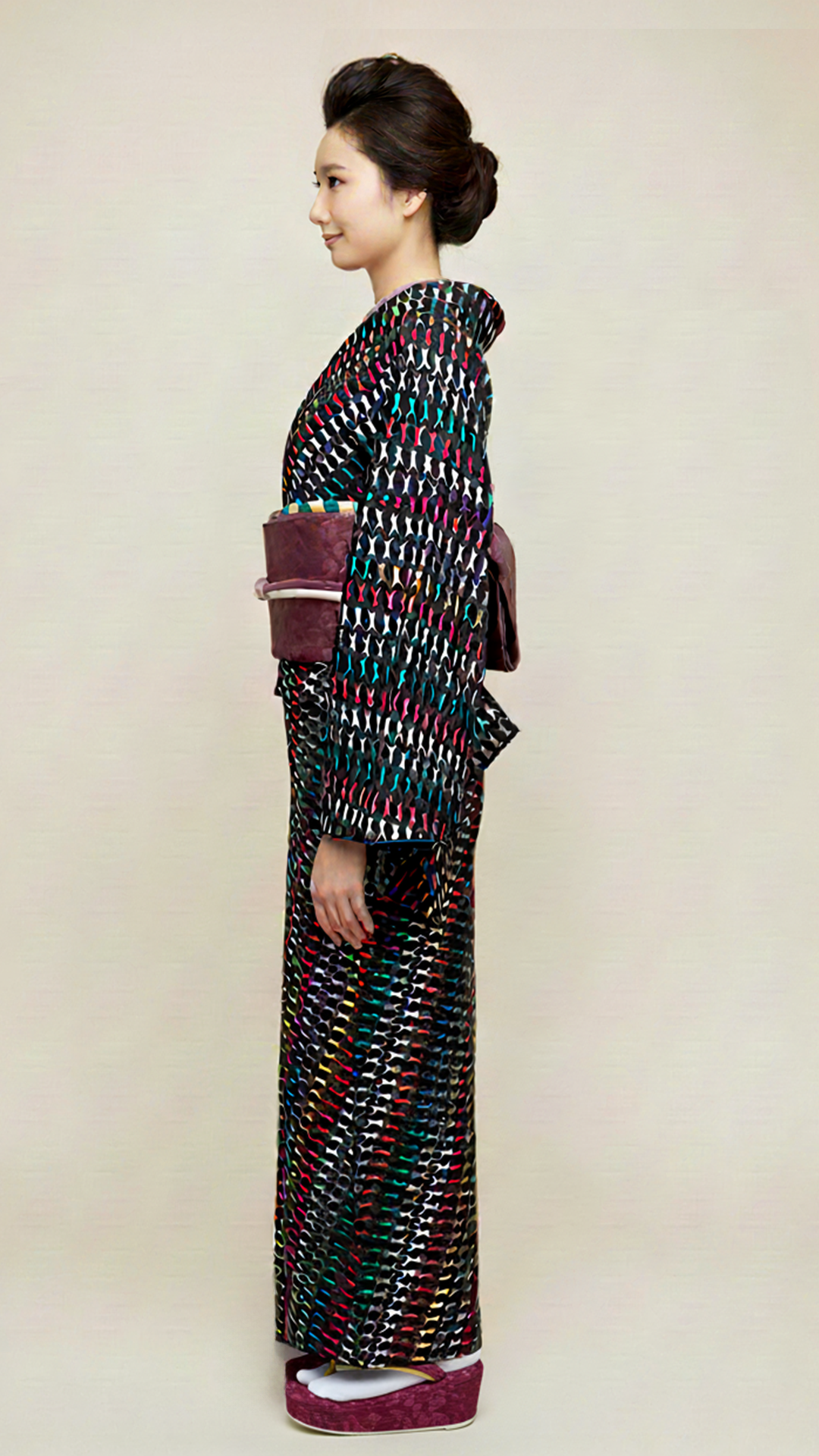 半幅帯 【サヴァンナ・ローゼル】 兵児帯 大人のへこ帯 リバーシブル ワイン ボルドー ラメ グリッター