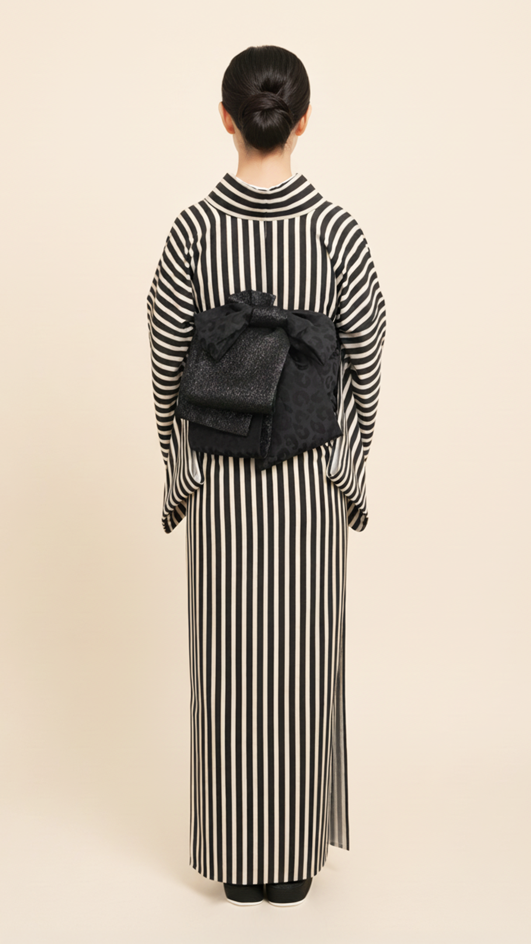 半幅帯 【サヴァンナ・ナイト】 兵児帯 大人のへこ帯 リバーシブル 黒 ラメ グリッター きらきら