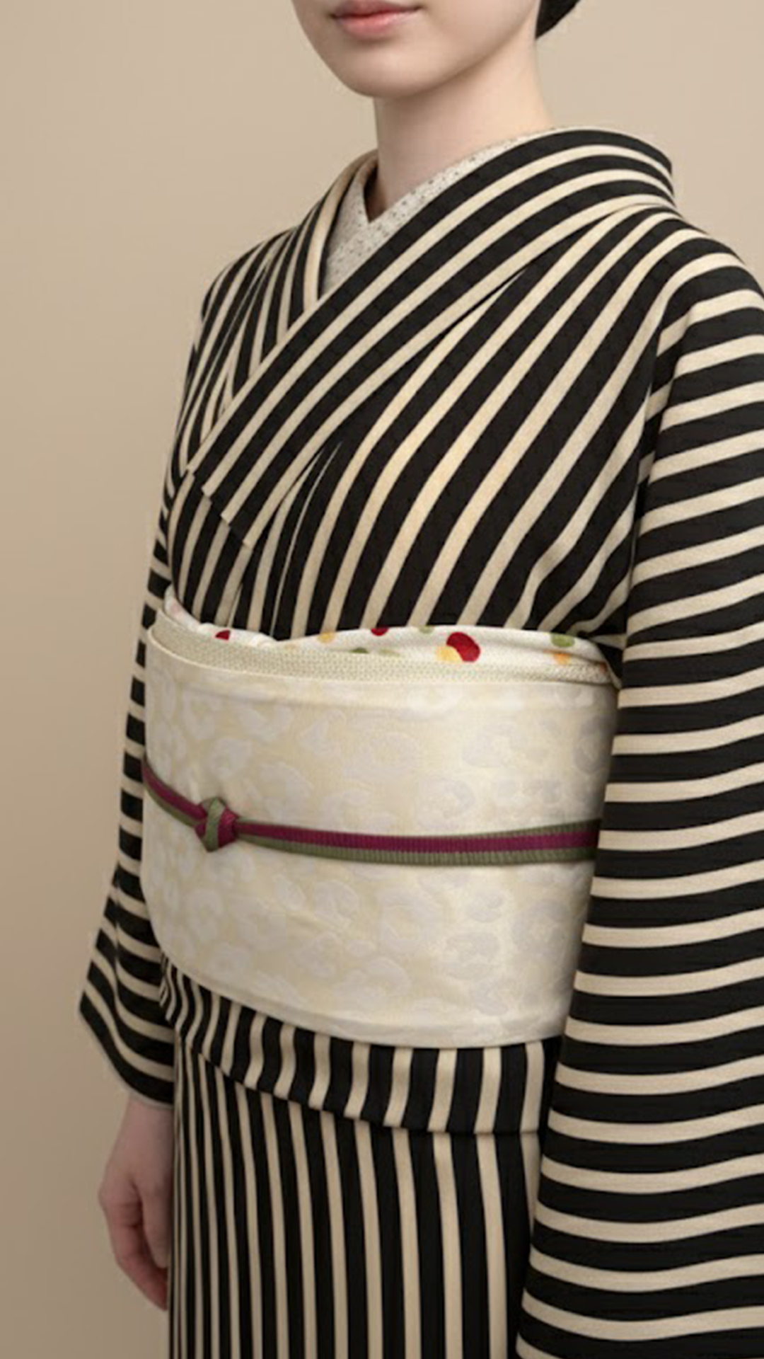 半幅帯 【サヴァンナ・ムーン】 兵児帯 大人のへこ帯 リバーシブル 白 ラメ