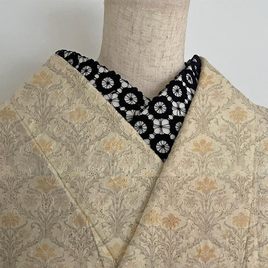 半衿 クッキーフラワー ブラックレース 黒 半襟 花 かわいい 成人式 前撮り