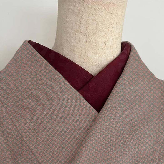 ボルドーのヒョウ柄 紋織 半衿 ハンドメイド半襟 ワイン えんじ 豹 レオパード