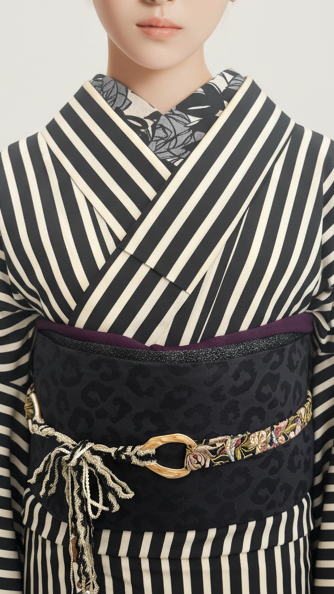 半幅帯 【サヴァンナ・ナイト】 兵児帯 大人のへこ帯 リバーシブル 黒 ラメ グリッター きらきら