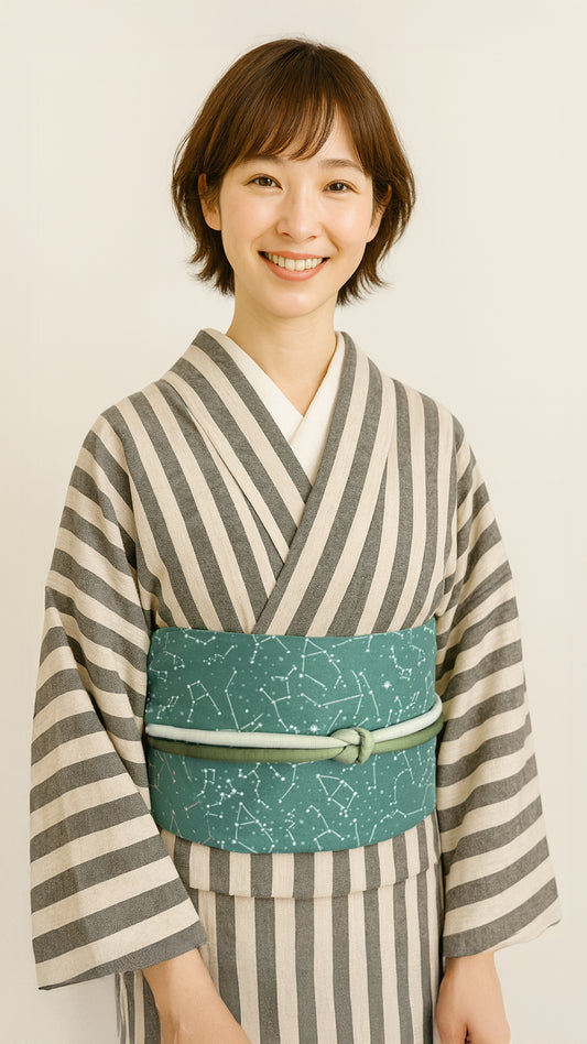 半幅帯 アストラ 兵児帯 大人のへこ帯 リバーシブル ヴィンテージ レース