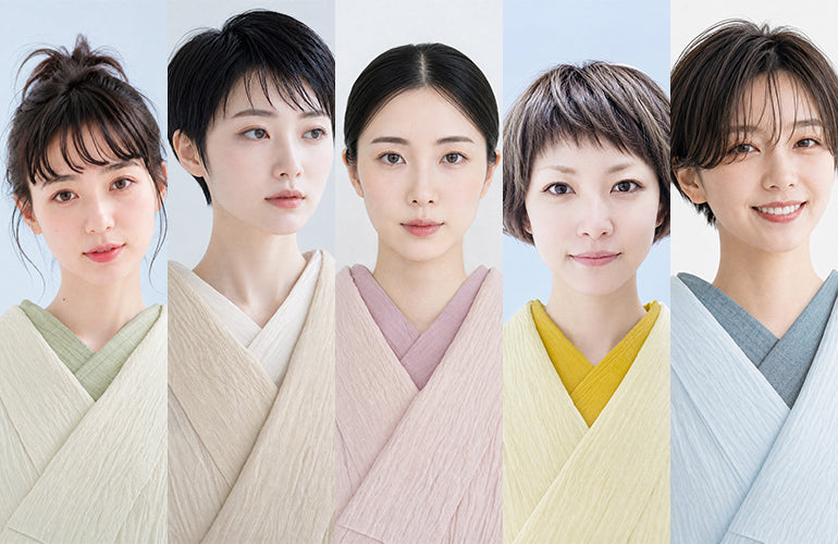 半衿 小千谷縮 夏 【薄桃】半襟 本麻 本場小千谷縮 ちぢみ | 閃光舎