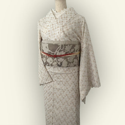 着物 単衣 デイジーの刺繍 エクリュ コットン きもの コットンレース 木綿