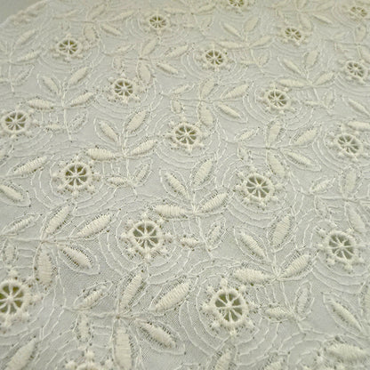 半衿 シトラスの刺繍 コットンレース オフ白 半襟 洗える エンブロイダリー