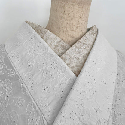 半衿 雪華の刺繍 レース半襟 シャンパン かわいい 金糸 オールシーズン 夏も