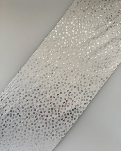 半衿 銀色小さな蓮の葉 半襟 シルバー メタリック モダン クール ユニセックス