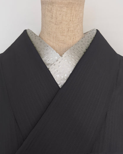 半衿 銀色小さな蓮の葉 半襟 シルバー メタリック モダン クール ユニセックス