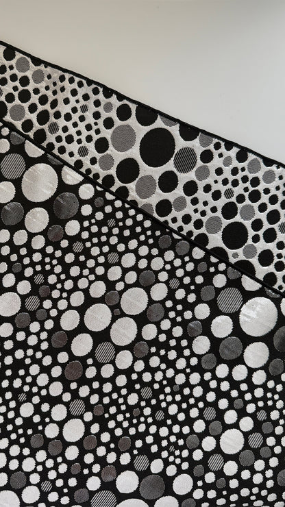 兵児帯 大人のへこ帯 リバーシブル ナイトスパークリング ドット 水玉 ブラック シルバー