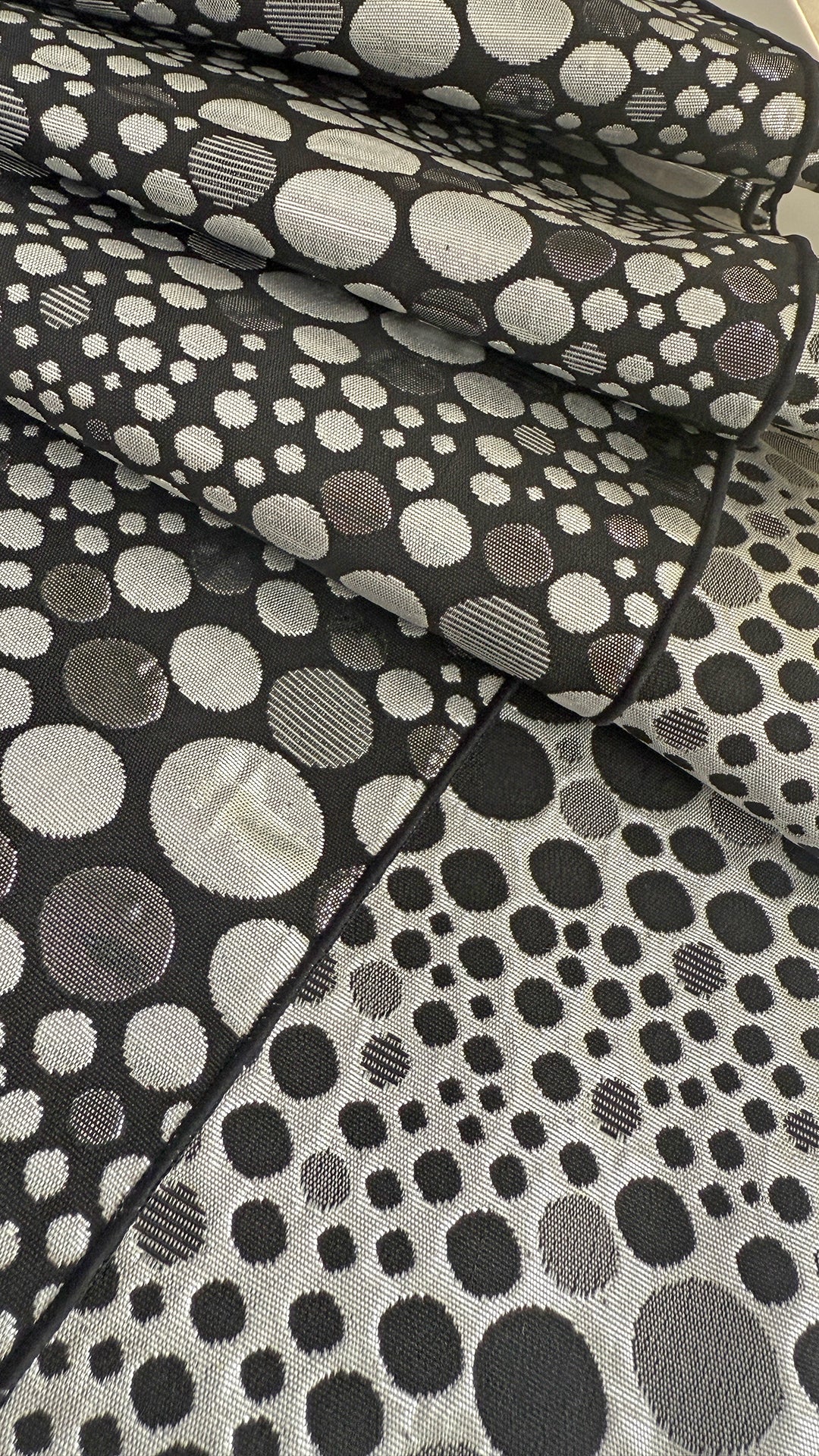 兵児帯 大人のへこ帯 リバーシブル ナイトスパークリング ドット 水玉 ブラック シルバー