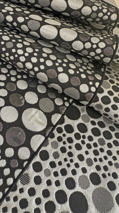 兵児帯 大人のへこ帯 リバーシブル ナイトスパークリング ドット 水玉 ブラック シルバー