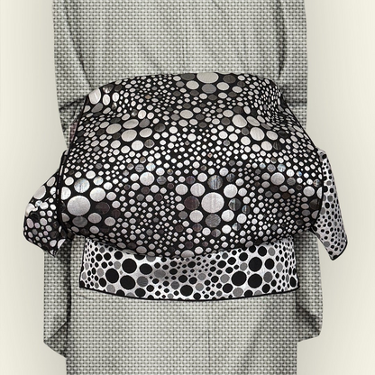 兵児帯 大人のへこ帯 リバーシブル ナイトスパークリング ドット 水玉 ブラック シルバー