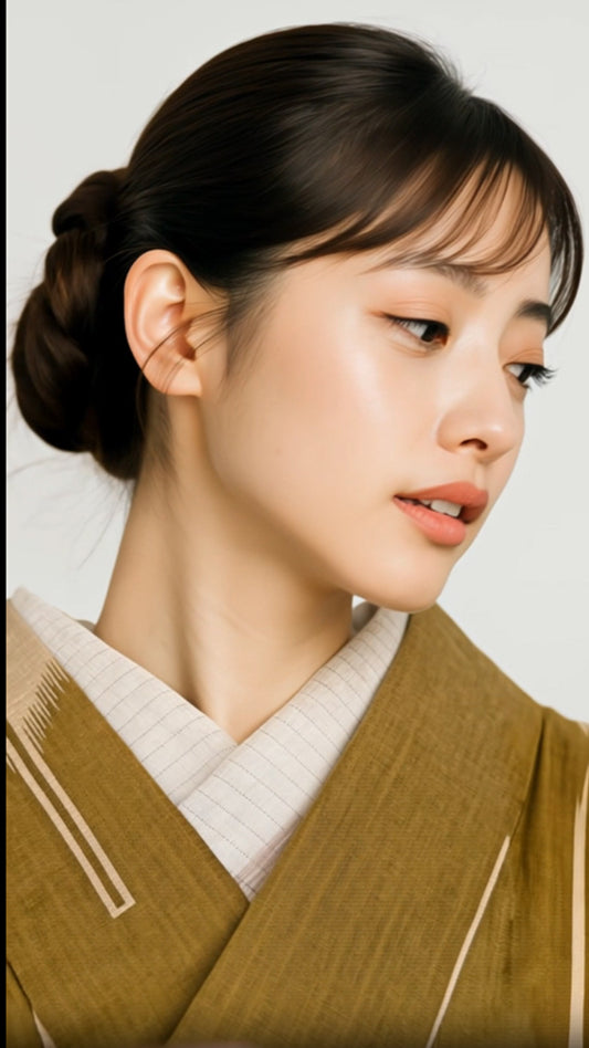 夏 半衿 小千谷 白 ちらりライン 2way 半襟 麻 リネン 縮 ちぢみ