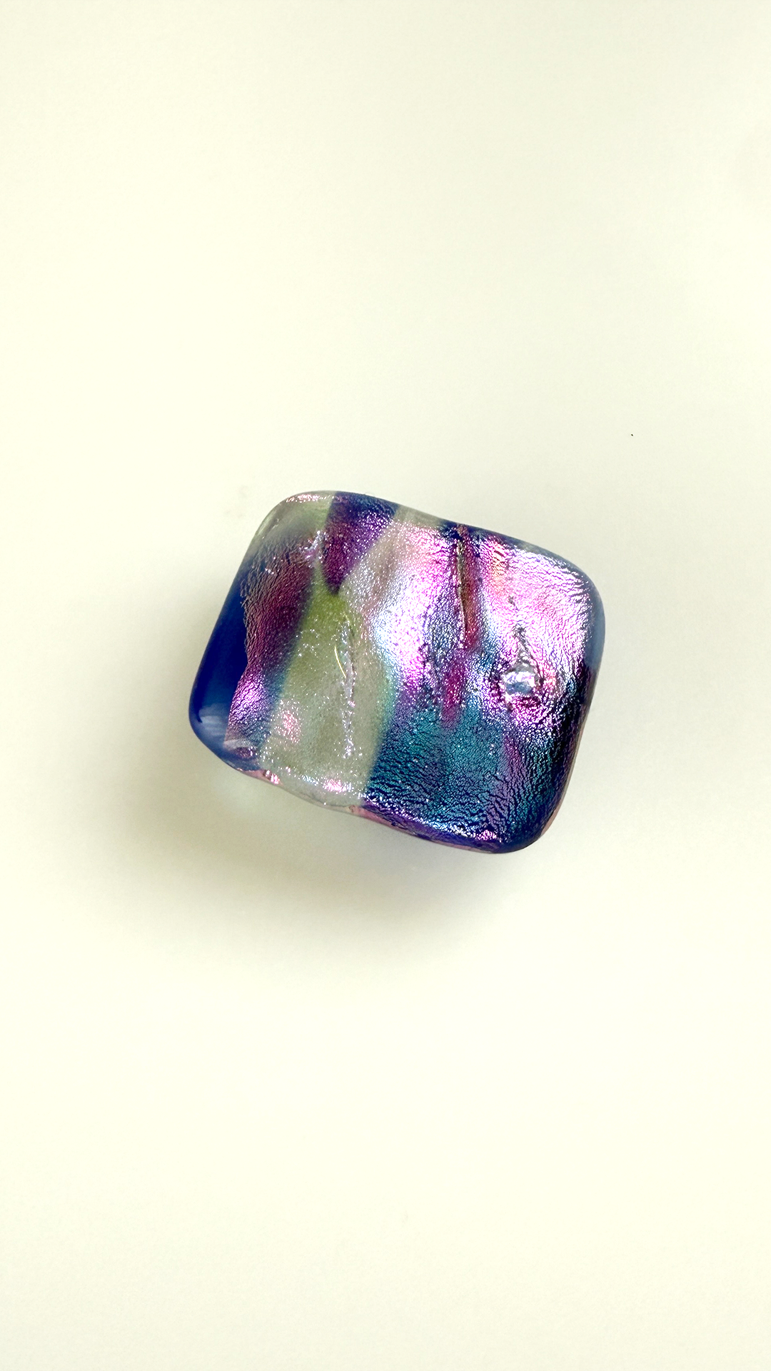 閃光舎 ガラスの帯留め スクエア 瑠璃 青 紫 ピンク クリア 透明 2261