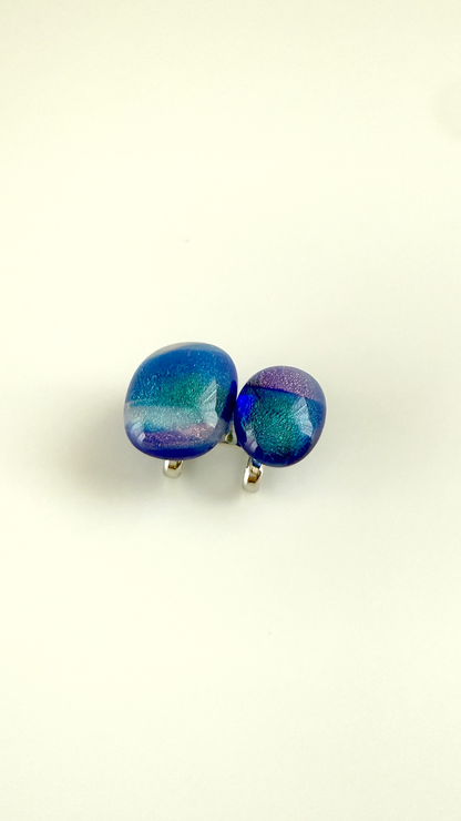 閃光舎 ガラスの帯留め 丸並び 瑠璃 青 紫 緑 ピンク クリア 透明 2262