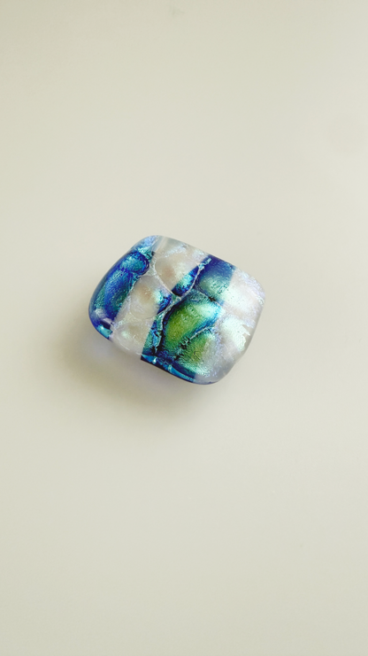 閃光舎 ガラスの帯留め ブルーフィッシュ 2276