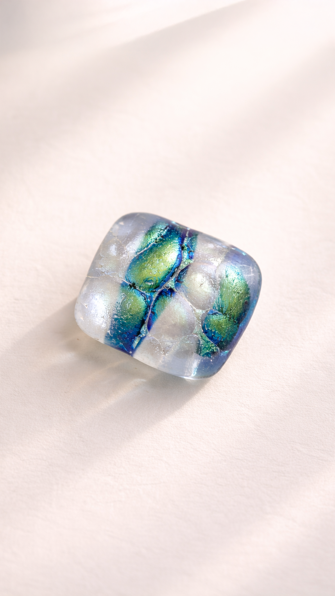 閃光舎 ガラスの帯留め ブルーフィッシュ 2276