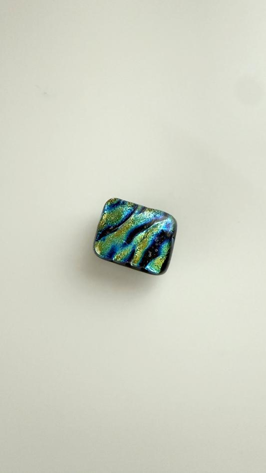 閃光舎 ガラスの帯留め 螺鈿風 2278