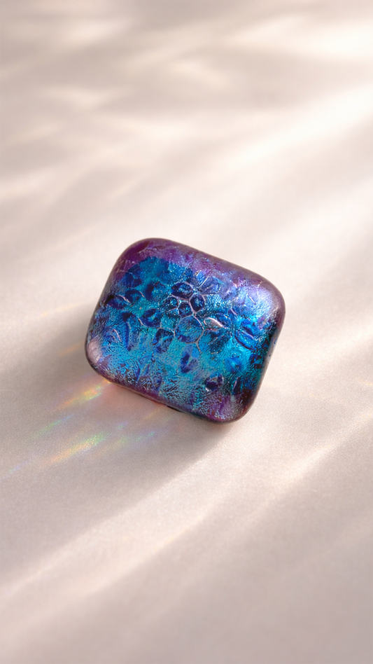 閃光舎 ガラスの帯留め 青と紫の細胞 2281