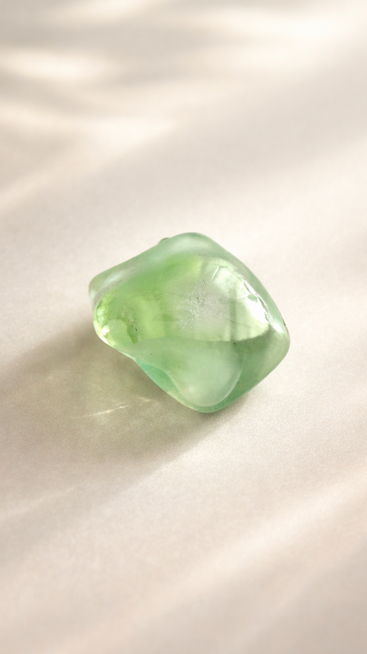 閃光舎 ガラスの帯留め とろけた翡翠色 2282