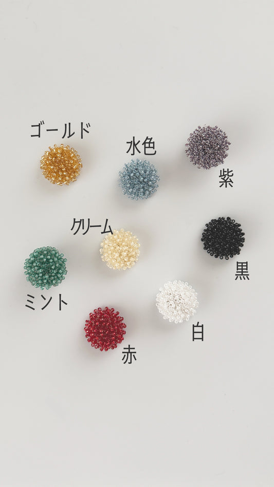 ガラスビーズの帯留め カボション