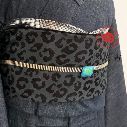 帯揚げ グランジドット シルバー メタリック クール ストレッチ