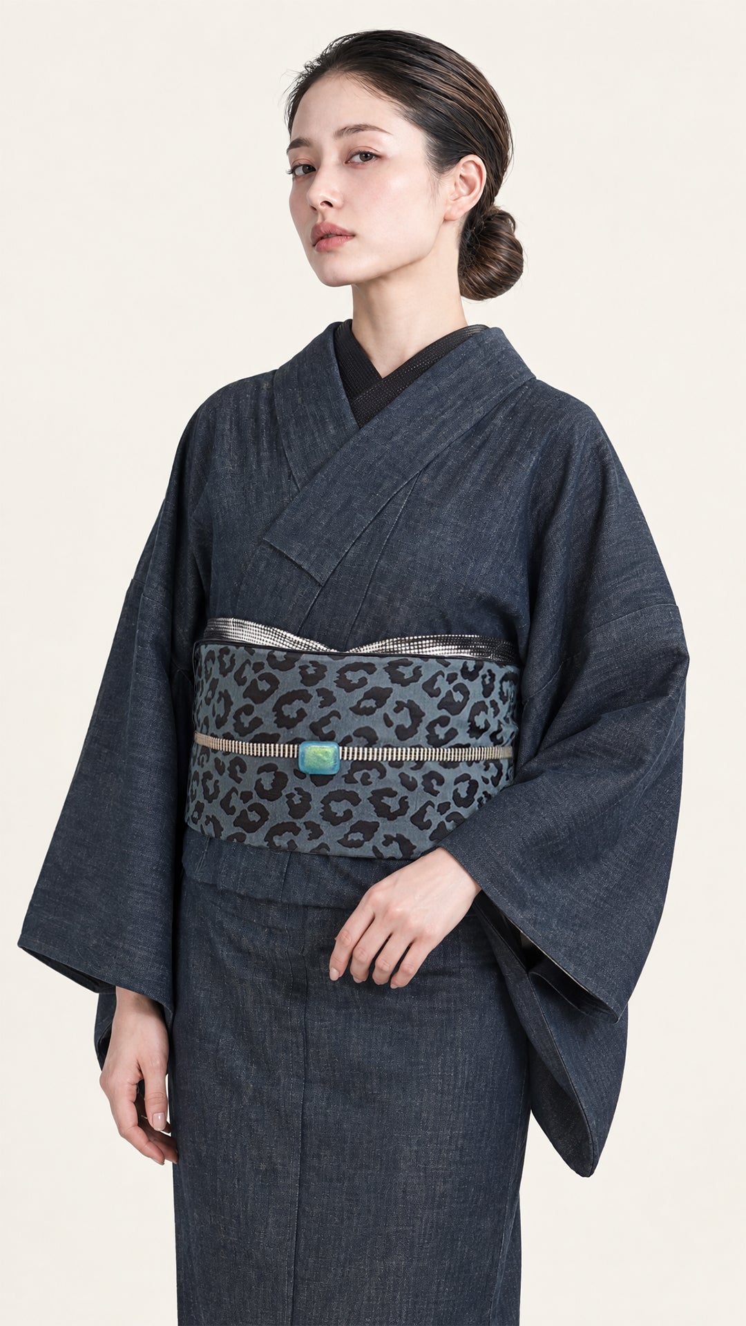 帯揚げ グランジドット シルバー メタリック クール ストレッチ