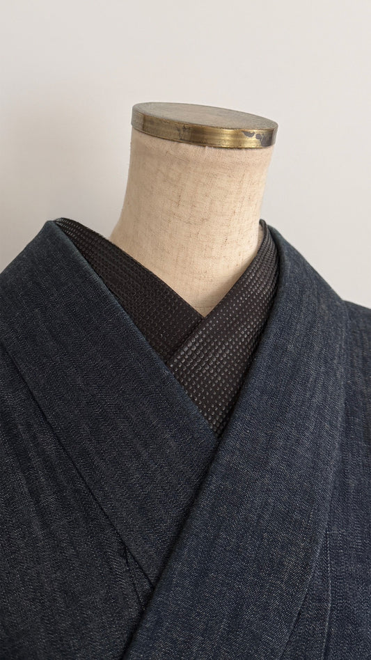 半衿 グランジドット ブラック メタリック クール ストレッチ