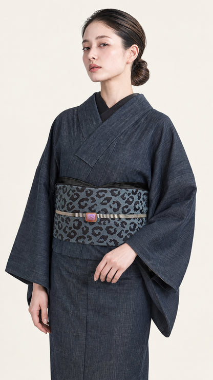 帯揚げ グランジドット ブラック メタリック クール ストレッチ