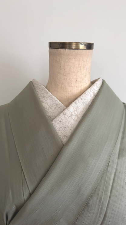半衿 菊てまり 刺繍 白 銀 半襟 成人式