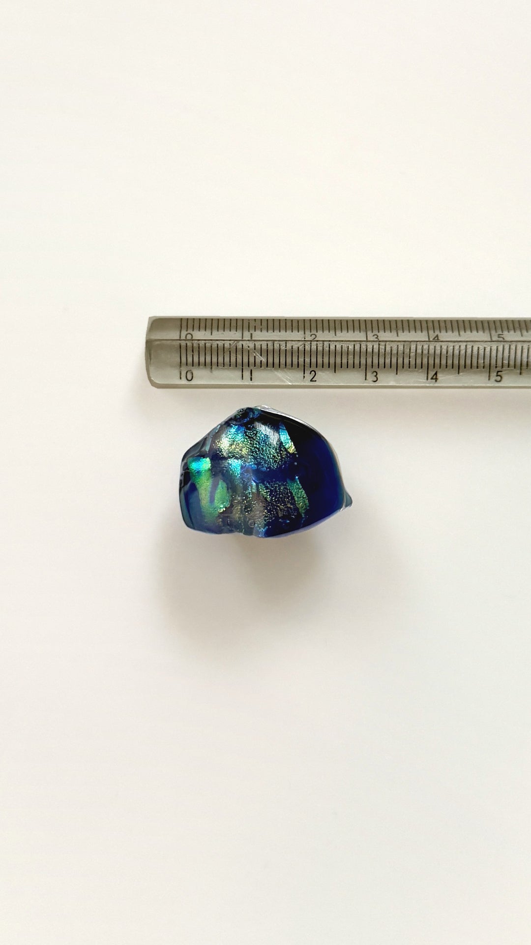 ガラスの帯留め 瑠璃色 青 水色 2396