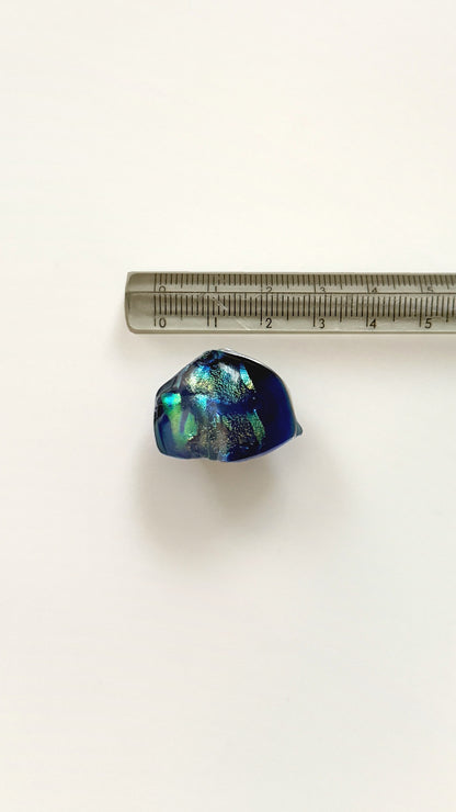 ガラスの帯留め 瑠璃色 青 水色 2396