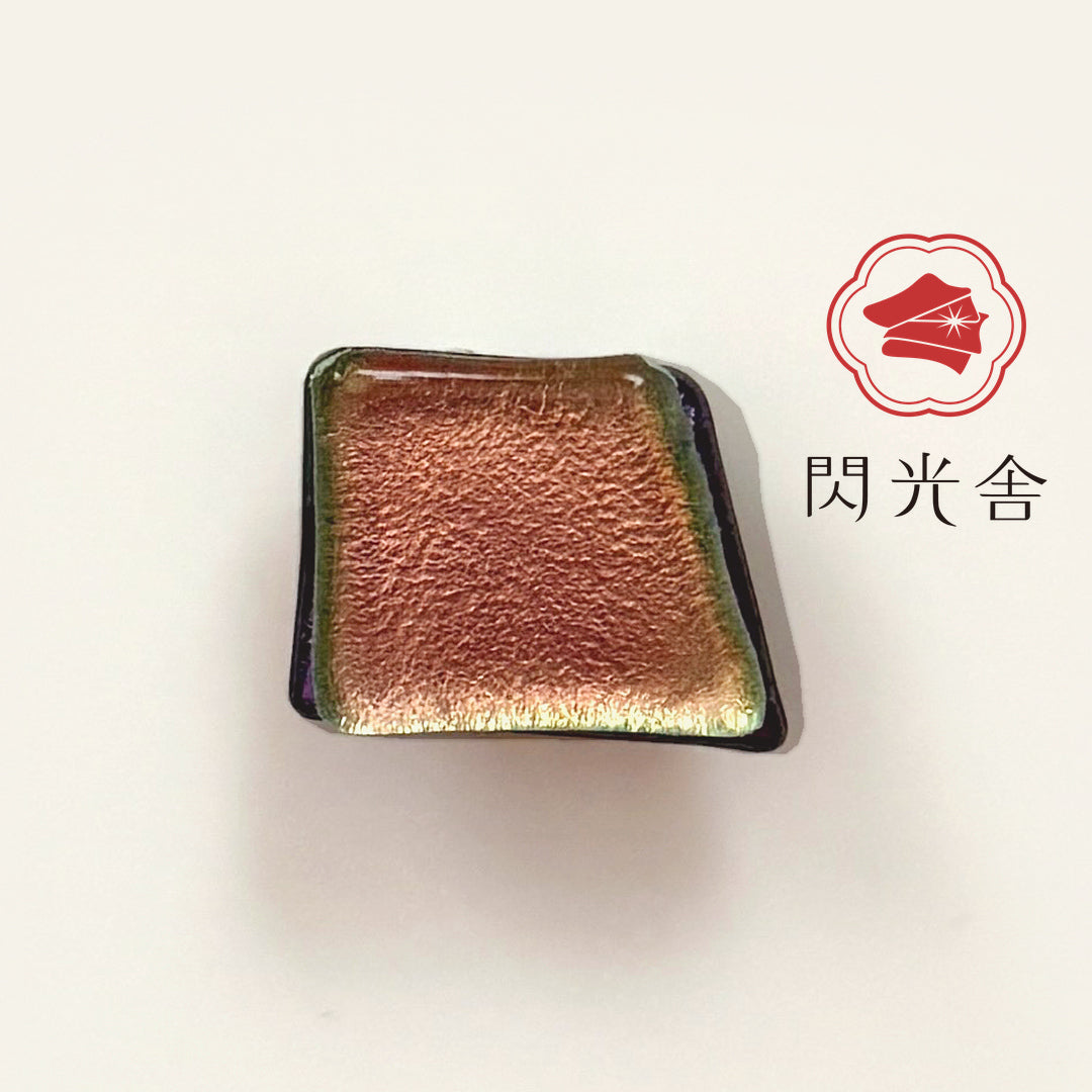 ガラスの帯留め 台形 くすみピンク 2401