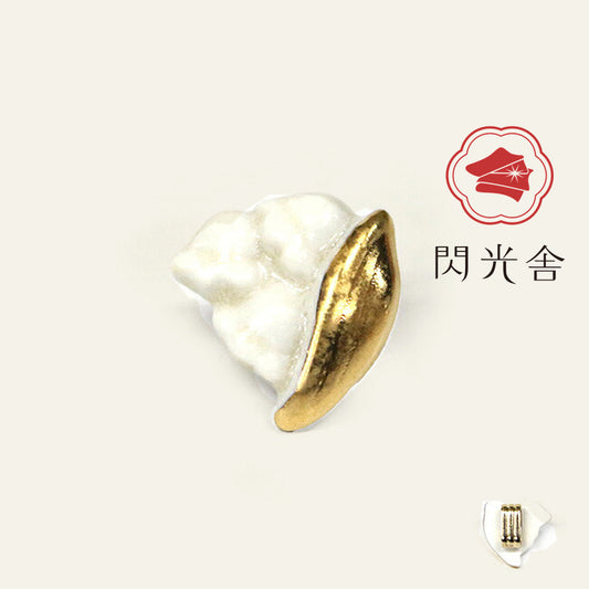 七窯社 磁器の帯留め すずらん 金 美濃焼 2410